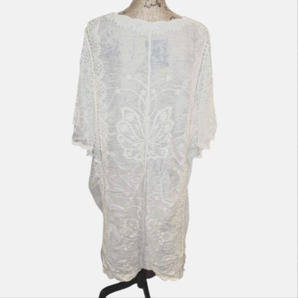 Anthropologie X Kindred White Lace Kimono Cardigan Duster Plus Size 2X New - Picture 6 of 9